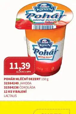 Kubík potraviny Kunin pohár mléčný dezert nabídka