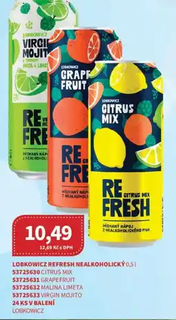 Kubík potraviny Lobkowicz refresh nealkoholický nabídka