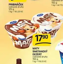 Flop MATY SMETANOVÝ DEZERT vybrané druhy nabídka