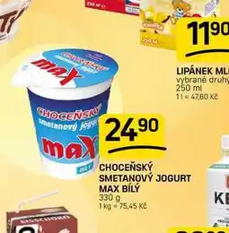 Flop CHOCEŇSKÝ SMETANOVÝ JOGURT MAX BÍLÝ nabídka