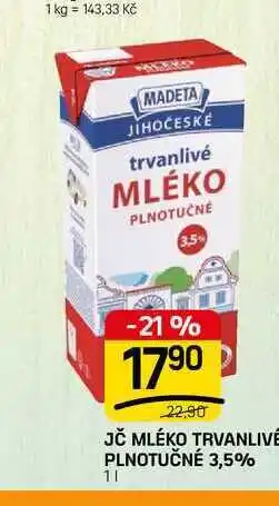 Flop JČ MLÉKO TRVANLIVE PLNOTUČNÉ 3,5% 11 nabídka