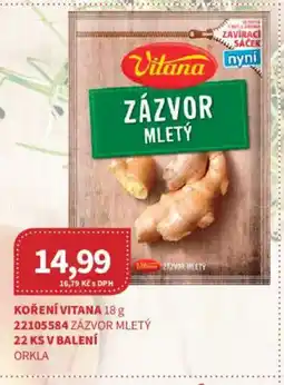 Kubík potraviny Vitana zázvor mletý nabídka