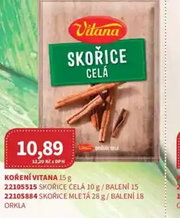 Kubík potraviny Vitana skořice celá nabídka