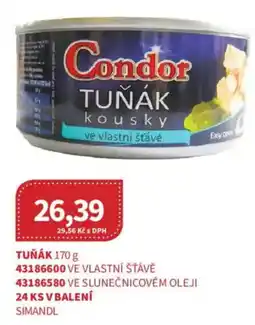 Kubík potraviny Condor tuňák kousky ve vlastní šťávě nabídka