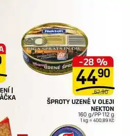 Flop ŠPROTY UZENÉ V OLEJI NEKTON 160 g/PP 112 g nabídka