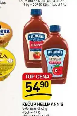 Flop KEČUP HELLMANN'S vybrané druhy nabídka