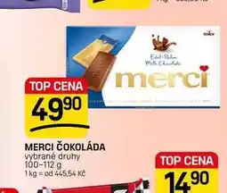 Flop MERCI ČOKOLÁDA vybrané druhy nabídka