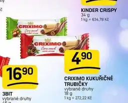 Flop CRIXIMO KUKUŘIČNÉ TRUBIČKY vybrané druhy nabídka