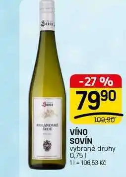 Flop VÍNO SOVÍN vybrané druhy nabídka