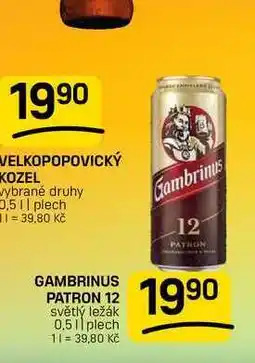Flop GAMBRINUS PATRON 12 světlý ležák 0,5l plech nabídka