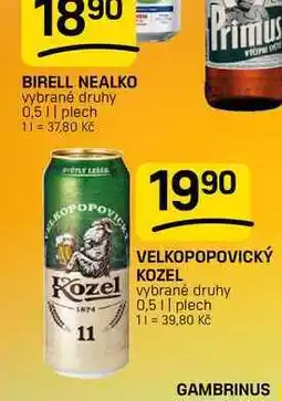 Flop VELKOPOPOVICKÝ KOZEL 0,5l, plech nabídka