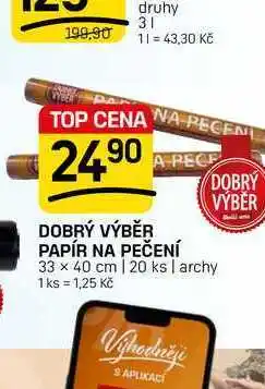 Flop DOBRÝ VÝBĚR PAPÍR NA PEČENÍ 33 x 40 cm | 20 ks | archy nabídka