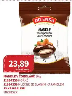 Kubík potraviny Dr. Ensa mandle v hořké čokoládě nabídka