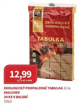 Kubík potraviny Solo ekologický podpalovač tabulka nabídka