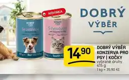Flop DOBRÝ VÝBĚR KONZERVA PRO PSY | KOČKY vybrané druhy nabídka