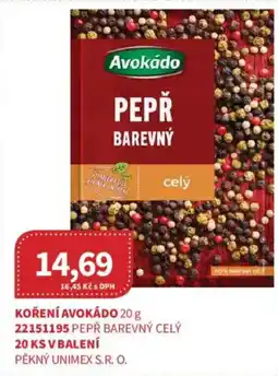 Kubík potraviny Avokádo pepř barevný celý nabídka