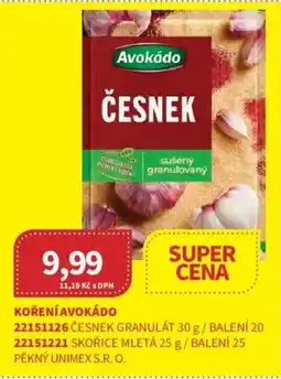 Kubík potraviny Avokádo česnek nabídka