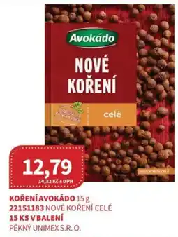 Kubík potraviny Avokádo nové koření celé nabídka