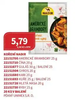 Kubík potraviny Nadir americké brambory nabídka