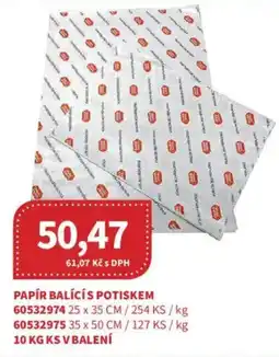 Kubík potraviny Papír balící s potiskem nabídka