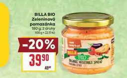 Billa BILLA BIO Zeleninová pomazánka nabídka