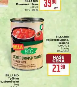 Billa BILLA BIO Rajčata loupaná, krájená 400/240 g nabídka