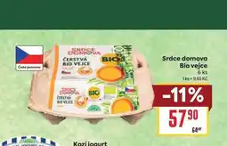 Billa Srdce domova Bio vejce Kozí jogurt 6 ks nabídka