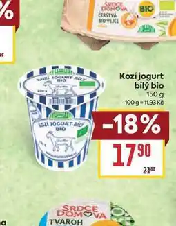 Billa Kozí jogurt bílý bio nabídka