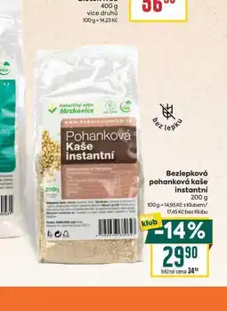 Billa Bezlepková pohanková kaše instantní nabídka