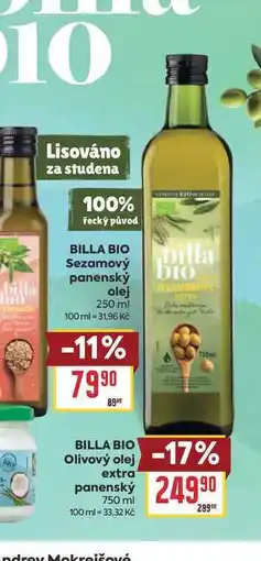 Billa BILLA BIO Olivový olej extra panenský nabídka