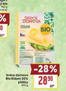 Billa Srdce domova Bio Eidam 30% plátky nabídka