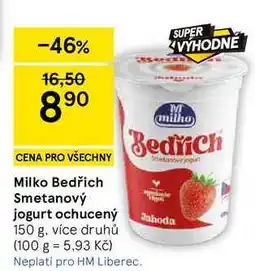 Tesco Milko Bedřich Smetanový jogurt ochucený, 150 g, více druhů nabídka