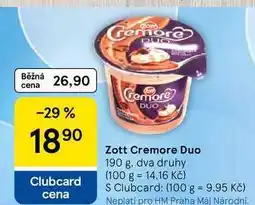 Tesco Zott Cremore Duo nabídka
