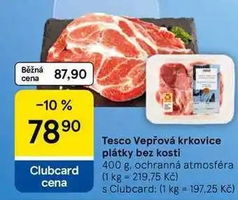 Tesco Vepřová krkovice plátky bez kosti
