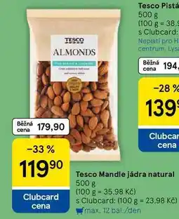 Tesco Tesco Mandle jádra natural nabídka