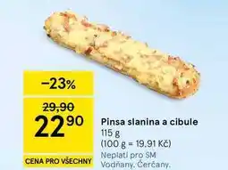 Tesco Pinsa slanina a cibule nabídka