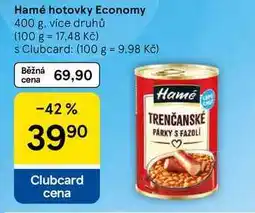 Tesco Hamé hotovky Economy nabídka