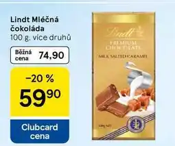 Tesco Lindt Mléčná čokoláda, 100 g, více druhů nabídka
