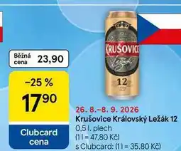 Tesco Krušovice Královský ležák 12, 0.5 l, plech nabídka