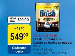 Tesco Finish Ultimate Plus Kapsle do myčky na nádobí, 96 ks nabídka