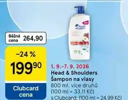 Tesco Head & Shoulders Šampon na vlasy, 800 ml, více druhů nabídka