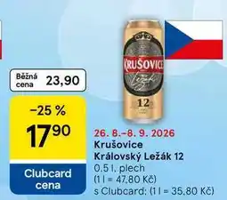 Tesco Krušovice Královský ležák 12, 0,5 l, plech nabídka