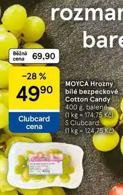 Tesco MOYCA Hrozny bílé bezpeckové Cotton Candy nabídka