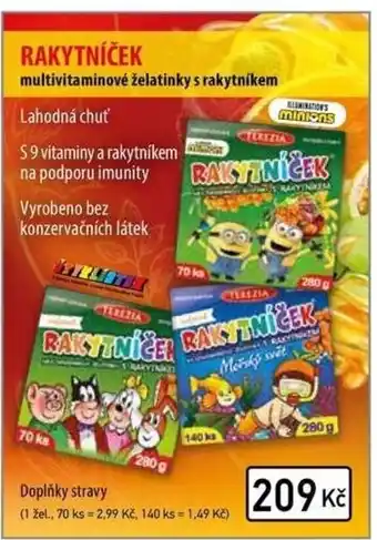 Rakytníček multivitaminové želatinky s rakytníkem