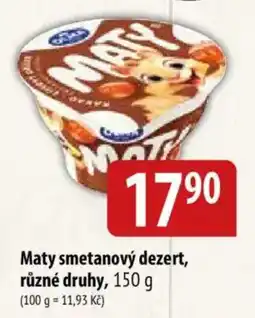 Bala Maty smetanový dezert nabídka