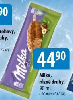 Bala Milka, různé druhy nabídka