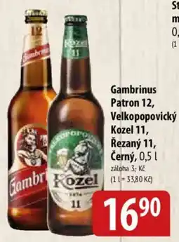 Bala Gambrinus Patron 12, Velkopopovický Kozel 11, Řezaný 11, Černý nabídka