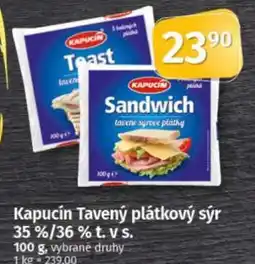COOP TIP Kapucín Tavený plátkový sýr nabídka