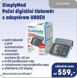 PharmaPoint SimplyMed pažní digitální tlakoměr s adaptérem U80EH nabídka
