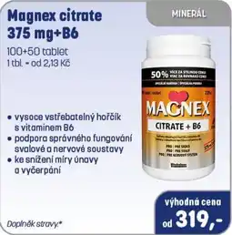 PharmaPoint Magnex citrate 375 mg+B6 nabídka